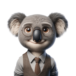 Kiki, a koala in glasses and a tweed waistcoat